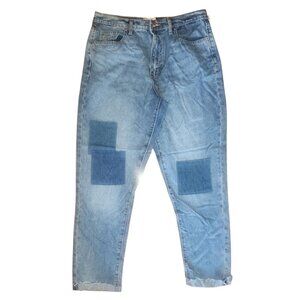 Universal Thread Jeans Womens Size 8 Solid All Blue Patches Boyfriend New